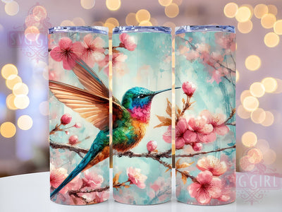 Watercolor Hummingbird 20oz Tumbler Wrap Sublimation Design, Straight Tapered Tumbler Wrap, Colorful Humming Bird Tumbler Png, Instant Digital Download Sublimation SvggirlplusArt 