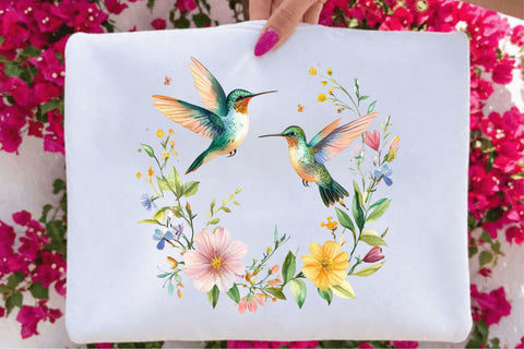 Watercolor Hummingbird Clipart PNG Sublimation SVGArt 