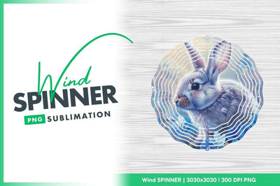 Watercolor Illustration of a Rabbit Surrounded by Blue Flowers and Soft Light Sublimation Regulrcrative 