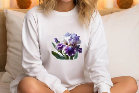 Watercolor Iris Flower Clipart Sublimation Rupkotha 