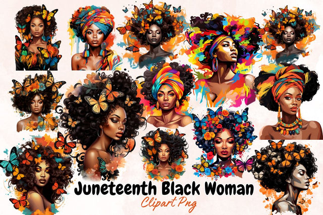Watercolor Juneteenth Black Woman Sublimation Bundle Sublimation Designangry 