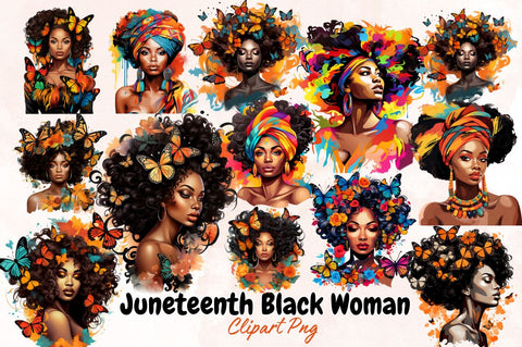 Watercolor Juneteenth Black Woman Sublimation Bundle Sublimation Designangry 