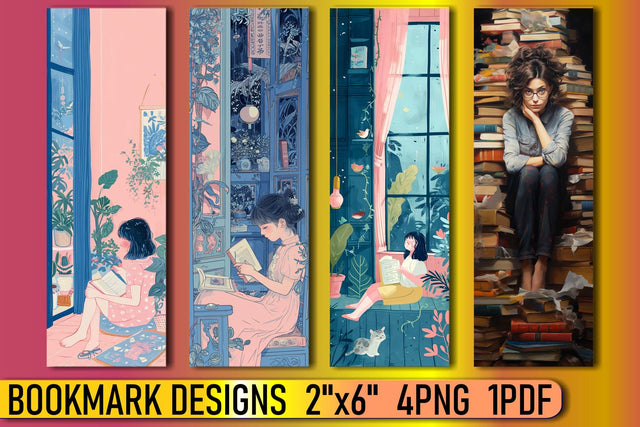 Watercolor Kids in Action Bookmark Pack Sublimation afrosvg 