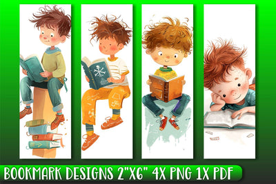 Watercolor Kids in Action Bookmark Set Sublimation afrosvg 