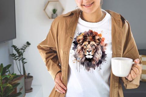 Watercolor King Lion Sublimation Clipart Bundle Sublimation Designangry 