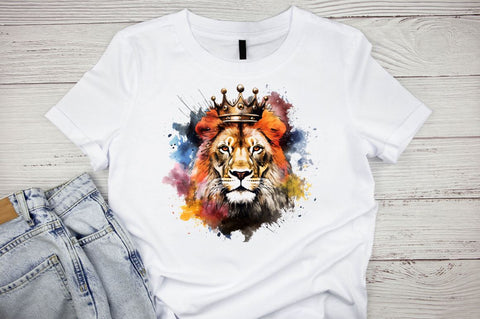 Watercolor King Lion Sublimation Clipart Bundle Sublimation Designangry 