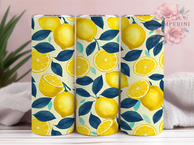 Watercolor Lemon 20oz Tumbler Wrap, Watercolor Citrus Design, Seamless Fruit Mug, Summer Lemon Print, Fresh Lemonade Cup, Bright Yellow Tumbler, Sublimation Tumbler Wrap Sublimation Li Zamperini 