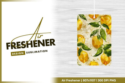Watercolor Lemons and Green Leaves on Textured Beige Background Sublimation Regulrcrative 
