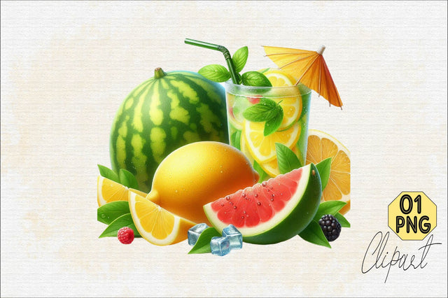 Watercolor Lemons Sublimation Clipart Sublimation SVGArt 