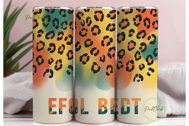 Watercolor Leopard 20oz Tumbler Wrap Sublimation PixelChick 