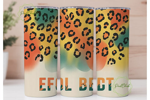 Watercolor Leopard 20oz Tumbler Wrap Sublimation PixelChick 