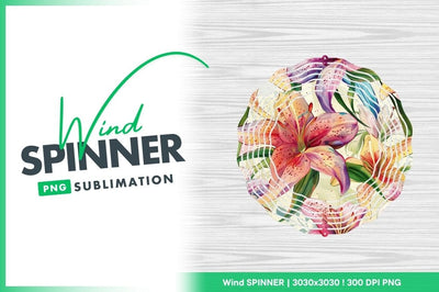 Watercolor Lily Floral Pattern with Pink Orange Purple and Green Petals Sublimation Regulrcrative 