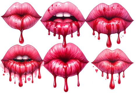 Watercolor lips Clipart Sublimation Rupkotha 