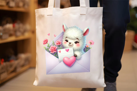 Watercolor Llamas Valentine's Clipart Sublimation Rupkotha 