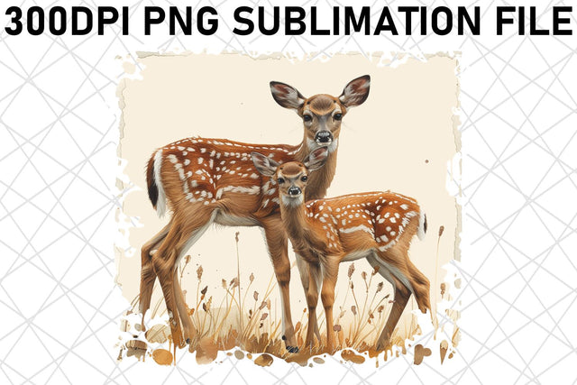 Watercolor Mama & Baby Animals Design Sublimation Sublimation afrosvg 