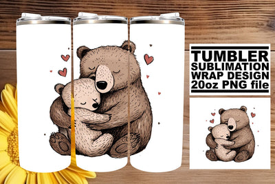 Watercolor Mama Bear Affection Cup Design - Express Your Love for Mom Stylishly Sublimation afrosvg 