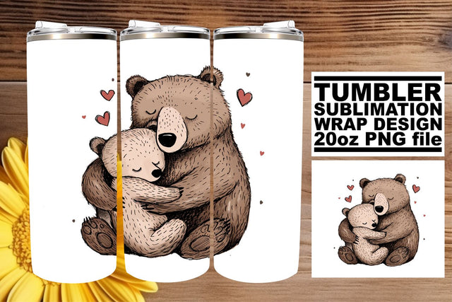 Watercolor Mama Bear Affection Cup Design - Express Your Love for Mom Stylishly Sublimation afrosvg 