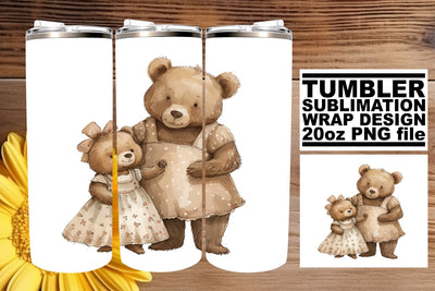 Watercolor Mama Bear Affection Cup Design - Perfect for Mom's Special Day Sublimation afrosvg 