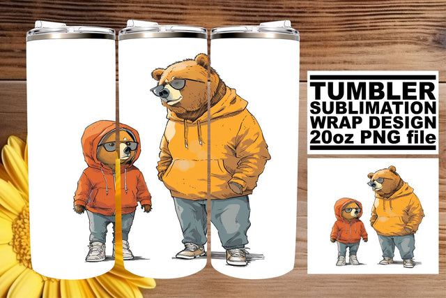 Watercolor Mama Bear Affection Cup Design - Show Mom She's Always in Your Thoughts Sublimation afrosvg 