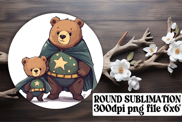 Watercolor Mama Bear Car Coaster, Sweet Mama Bear Sublimation Design Sublimation afrosvg 