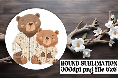 Watercolor Mama Bear Car Coaster, Sweet Mother's Day Pattern Sublimation afrosvg 