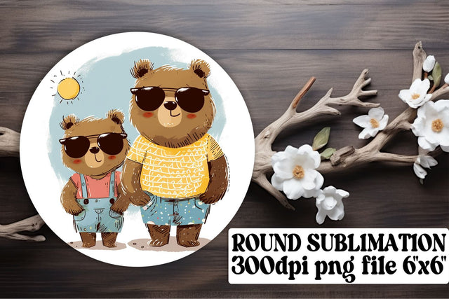 Watercolor Mama Bear Keychain Design Sublimation afrosvg 