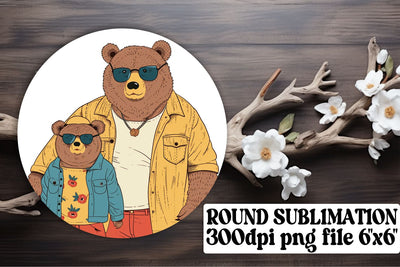 Watercolor Mama Bear Sublimation Art, Cute Mother's Day Keychain Sublimation afrosvg 