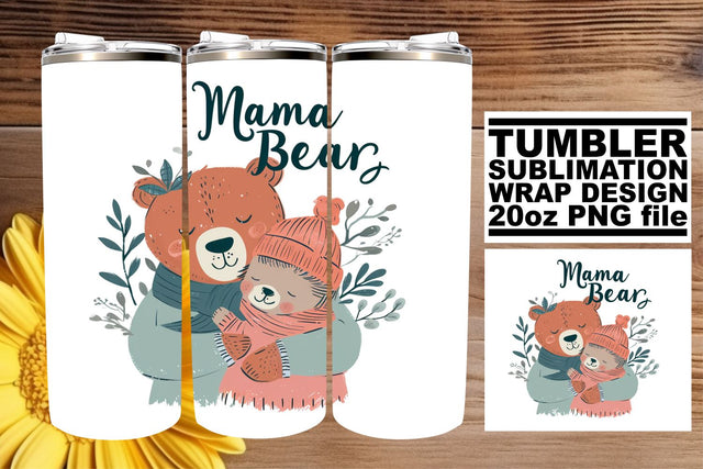 Watercolor Mama Bear Sublimation Design Sublimation afrosvg 