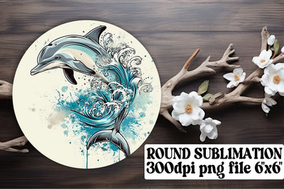 Watercolor Marine Life Circle Ornaments - Sublimation Keychain Car Coasters Sublimation afrosvg 