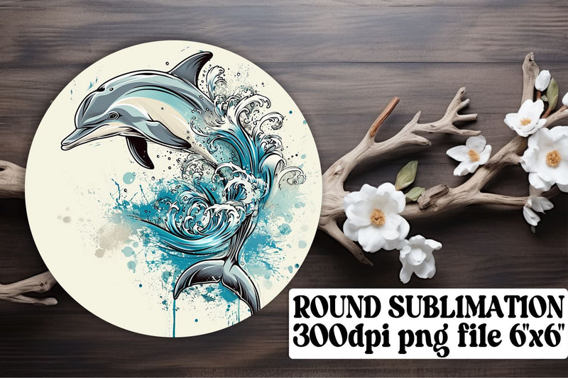 Watercolor Marine Life Circle Ornaments - Sublimation Keychain Car Coasters Sublimation afrosvg 