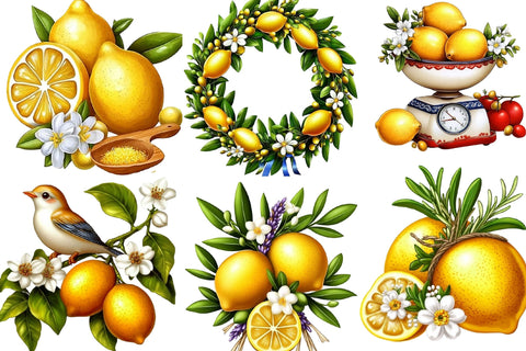 Watercolor Mediterranean Clipart Sublimation SVGArt 