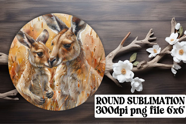 Watercolor Mom & Baby Sublimation Assortment - Round, Circle, Keychain, Coaster Sublimation afrosvg 