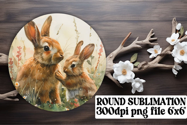 Watercolor Mom & Baby Sublimation Bundle - Round, Circle, Keychain, Coaster Sublimation afrosvg 