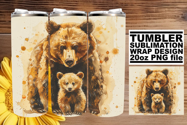 Watercolor Mom & Baby Tumbler Wrap: Sublime Mother's Day Gift Sublimation afrosvg 