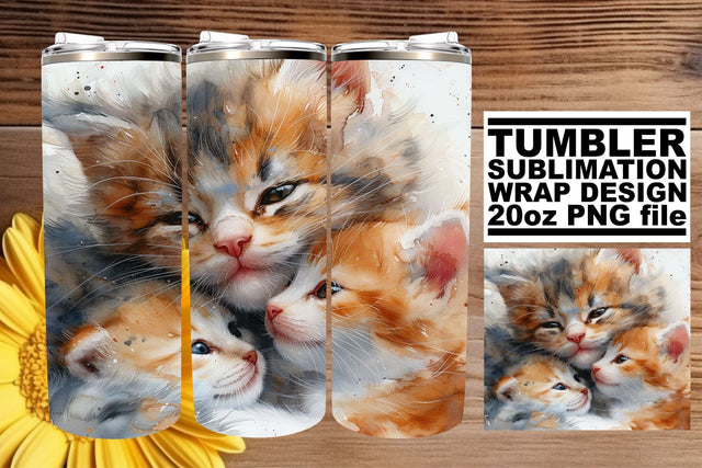 Watercolor Mom & Cub Tumbler Wrap: Heartwarming Tribute Sublimation afrosvg 