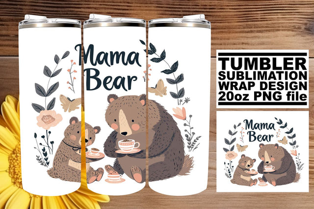 Watercolor Momma Bear Sublimation Wrap Sublimation afrosvg 