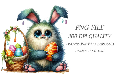 Watercolor Monsters Clipart Sublimation Rupkotha 