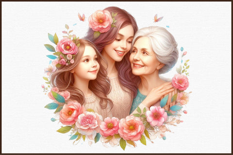 Watercolor Mother's Day Clipart Sublimation designartist 