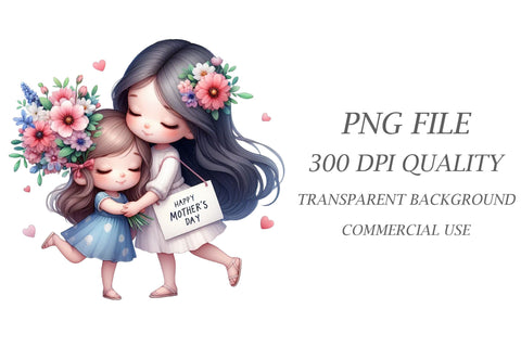 Watercolor Mother's Day Clipart Sublimation Rupkotha 