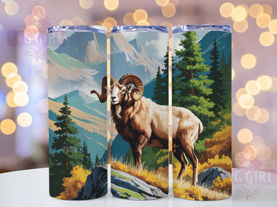 Watercolor Mountain Sheep Tumbler, Watercolor Farm Tumbler, Rustic Sheep Wrap, Whimsical Mountain Wrap, Cute Sheep Wrap, Sublimation Design, Trendy Gift Idea Sublimation SvggirlplusArt 