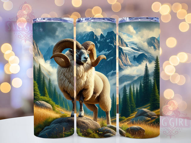 Watercolor Mountain Sheep Tumbler, Watercolor Farm Tumbler, Rustic Sheep Wrap, Whimsical Mountain Wrap, Cute Sheep Wrap, Sublimation Design, Trendy Gift Idea Sublimation SvggirlplusArt 