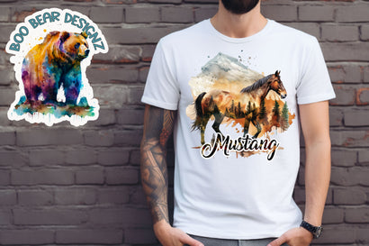 Watercolor Mustang Clipart Sublimation Boo Bear Designz 
