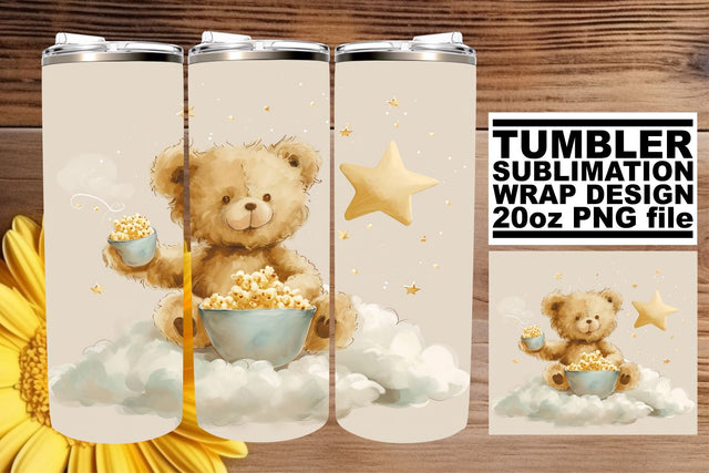 Watercolor Nursery Theme Tumbler Wrap - Adorable Sublimation afrosvg 