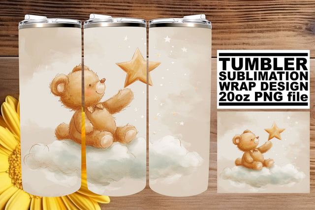 Watercolor Nursery Theme Tumbler Wrap for Cups Sublimation afrosvg 