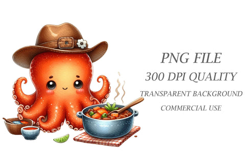 Watercolor Octopuses Clipart Sublimation Rupkotha 