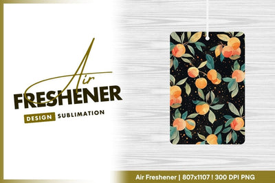Watercolor Orange Fruit Branches with Leaves on Black Background Pattern Sublimation Regulrcrative 