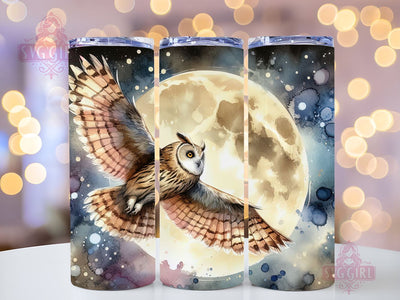 Watercolor Owl 20oz Tumbler Wrap Sublimation Design, Straight Tapered Tumbler Wrap, Cute Owl Tumbler Png, Instant Digital Download Sublimation SvggirlplusArt 