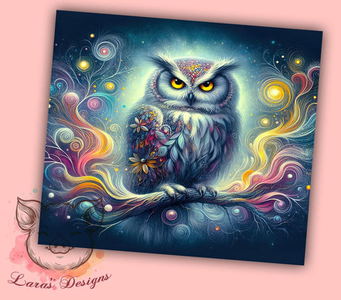 Watercolor Owl Vibrant 20oz Tumbler Png, Straight & Tapered Tumbler Png, Owl Tumbler Png, Digital Download PNG Sublimation Lara' s Designs 
