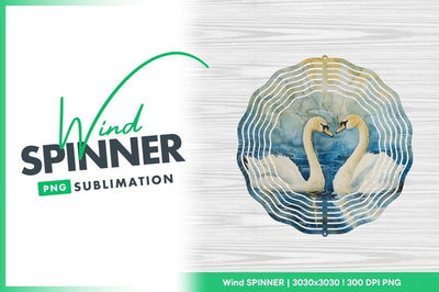 Watercolor Painting of Two Swans Forming a Heart Shape on Blue Water Sublimation Regulrcrative 