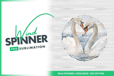 Watercolor Painting of Two Swans Forming a Heart Shape on Water Sublimation Regulrcrative 